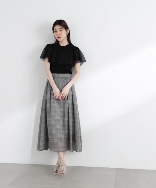 PROPORTION BODY DRESSING(プロポーションボディドレッシング)の「シアーケープ風リブニット / 1216170410(ニット/セーター・レディース・ホワイト系その他/ブラック・FREE)」の17枚目の写真
