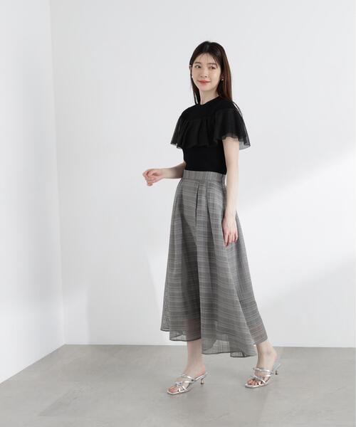 PROPORTION BODY DRESSING(プロポーションボディドレッシング)の「シアーケープ風リブニット / 1216170410(ニット/セーター・レディース・ホワイト系その他/ブラック・FREE)」の18枚目の写真