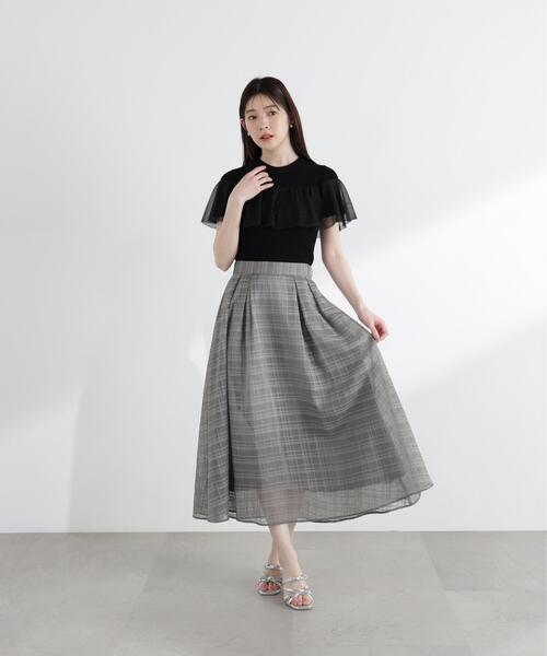 PROPORTION BODY DRESSING(プロポーションボディドレッシング)の「シアーケープ風リブニット / 1216170410(ニット/セーター・レディース・ホワイト系その他/ブラック・FREE)」の19枚目の写真