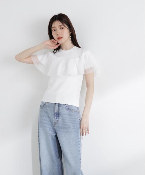 PROPORTION BODY DRESSING(プロポーションボディドレッシング)の「シアーケープ風リブニット / 1216170410(ニット/セーター・レディース・ホワイト系その他/ブラック・FREE)」の11枚目の写真