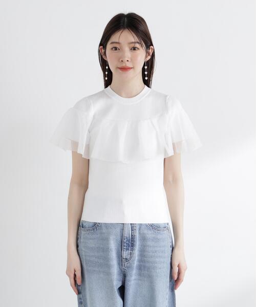 PROPORTION BODY DRESSING(プロポーションボディドレッシング)の「シアーケープ風リブニット / 1216170410(ニット/セーター・レディース・ホワイト系その他/ブラック・FREE)」の7枚目の写真