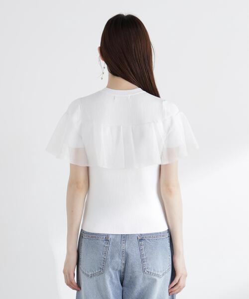PROPORTION BODY DRESSING(プロポーションボディドレッシング)の「シアーケープ風リブニット / 1216170410(ニット/セーター・レディース・ホワイト系その他/ブラック・FREE)」の9枚目の写真
