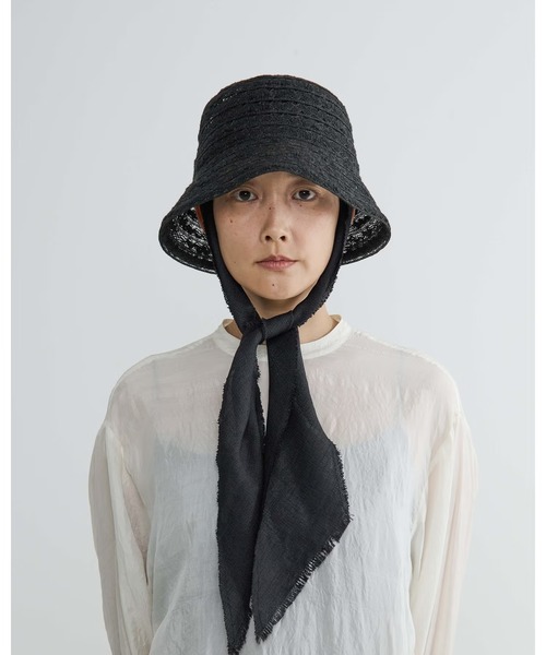 La Maison de Lyllis（メゾンドリリス）の「CLOCHE SCARF 2261029 LaMaisondeLyllis（Tシャツ/カットソー・レディース・ブラック/ホワイト・FREE）」の11枚目の写真
