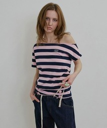SCULPTOR（スカルプター）の「Button Stripe Tee（Tシャツ/カットソー）」