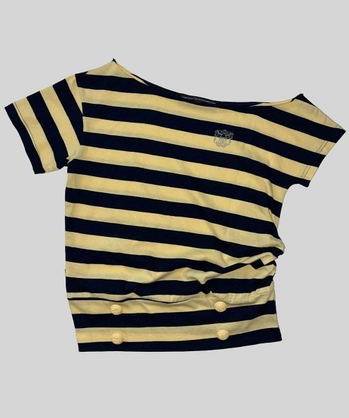 sculptor スカルプター ボタンストライプTシャツ Button Stripe Tee（Tシャツ/カットソー）｜SCULPTOR（スカルプター