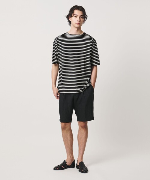 Armor lux(アルモーリュックス)の「【別注】<Armor-Lux> セミボートネック ボーダー Tシャツ(Tシャツ/カットソー・メンズ・イエロー/ブラウン系/グレー系/ケリーグリーン/コバルトブルー/ブラック・XL/M/L/S)」の7枚目の写真