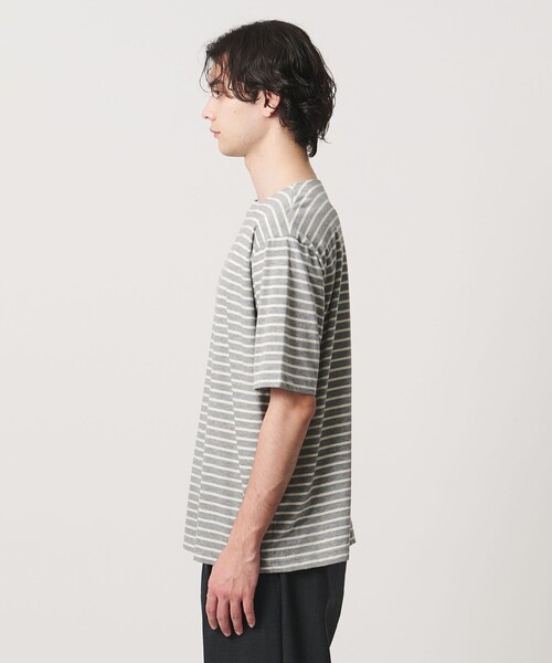 Armor lux(アルモーリュックス)の「【別注】<Armor-Lux> セミボートネック ボーダー Tシャツ(Tシャツ/カットソー・メンズ・イエロー/ブラウン系/グレー系/ケリーグリーン/コバルトブルー/ブラック・XL/M/L/S)」の10枚目の写真