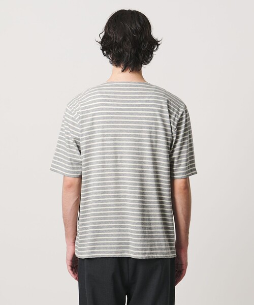 Armor lux(アルモーリュックス)の「【別注】<Armor-Lux> セミボートネック ボーダー Tシャツ(Tシャツ/カットソー・メンズ・イエロー/ブラウン系/グレー系/ケリーグリーン/コバルトブルー/ブラック・XL/M/L/S)」の11枚目の写真