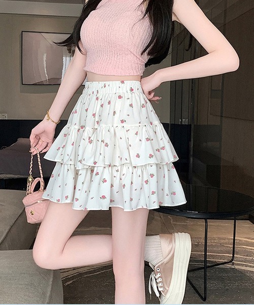 leune(ルネ)の「フラワーティアードスカート(スカート・レディース・ブラック/オフホワイト・FREE)」の20枚目の写真