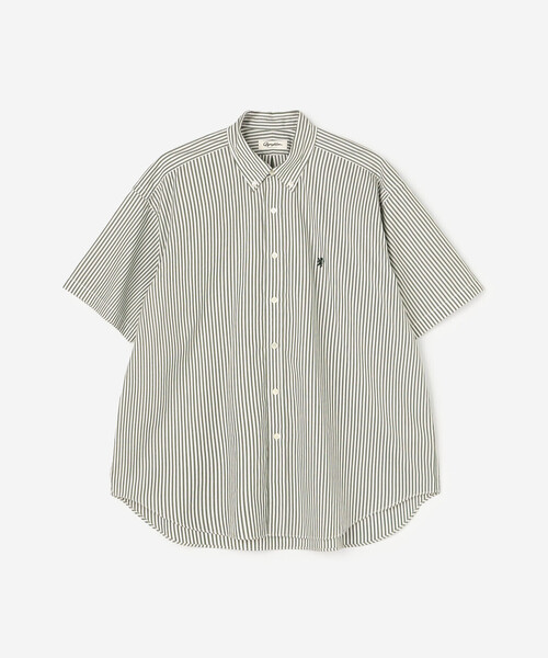 GYMPHLEX（ジムフレックス）の「Gymphlex | ボタンダウン半袖シャツ STRIPE MEN（シャツ/ブラウス・メンズ・グリーン系その他・S/L/M）」の2枚目の写真