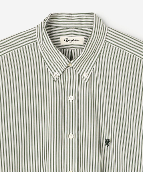 GYMPHLEX（ジムフレックス）の「Gymphlex | ボタンダウン半袖シャツ STRIPE MEN（シャツ/ブラウス・メンズ・グリーン系その他・S/L/M）」の4枚目の写真