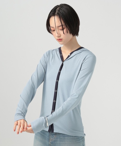 BAYFLOW(ベイフロー)の「ソフトフライスパーカー(Tシャツ/カットソー・レディース・ブラック/ライトブルー/グレー・FREE)」の20枚目の写真