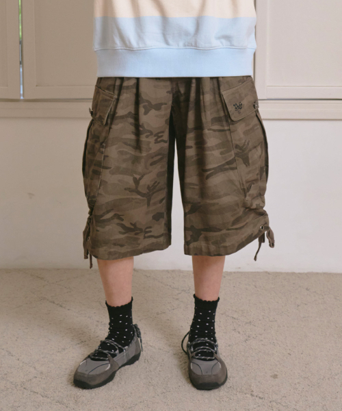 THE GREEN LAB（ザグリーンラボ）の「カモミリタリーバミューダハーフパンツ[カモカーキ]（その他パンツ・レディース・その他・FREE）」の2枚目の写真