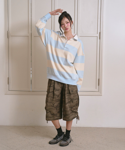 THE GREEN LAB（ザグリーンラボ）の「カモミリタリーバミューダハーフパンツ[カモカーキ]（その他パンツ・レディース・その他・FREE）」の5枚目の写真