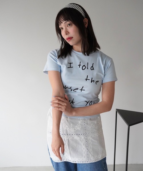 SANSeLF（サンセルフ）の「【SANSeLF】アートレタリングコンパクトTシャツ saw26s079（Tシャツ/カットソー・レディース・ブルー・FREE）」の3枚目の写真