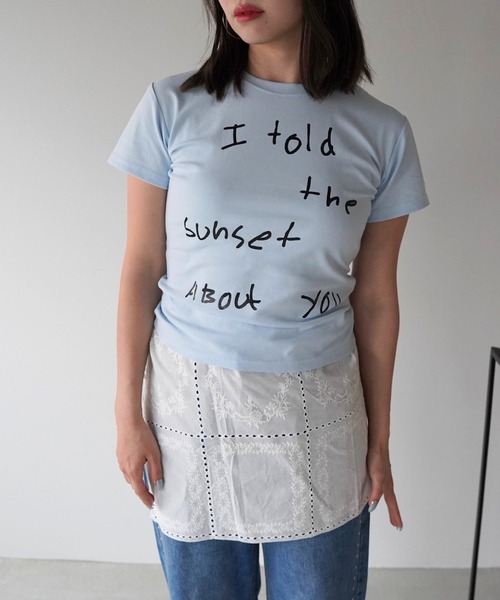 SANSeLF（サンセルフ）の「【SANSeLF】アートレタリングコンパクトTシャツ saw26s079（Tシャツ/カットソー・レディース・ブルー・FREE）」の4枚目の写真
