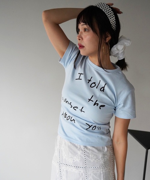 SANSeLF（サンセルフ）の「【SANSeLF】アートレタリングコンパクトTシャツ saw26s079（Tシャツ/カットソー・レディース・ブルー・FREE）」の5枚目の写真