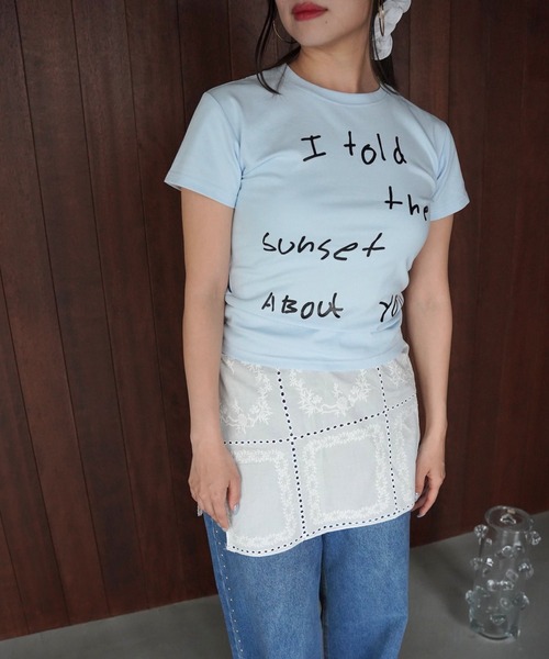 SANSeLF（サンセルフ）の「【SANSeLF】アートレタリングコンパクトTシャツ saw26s079（Tシャツ/カットソー・レディース・ブルー・FREE）」の6枚目の写真