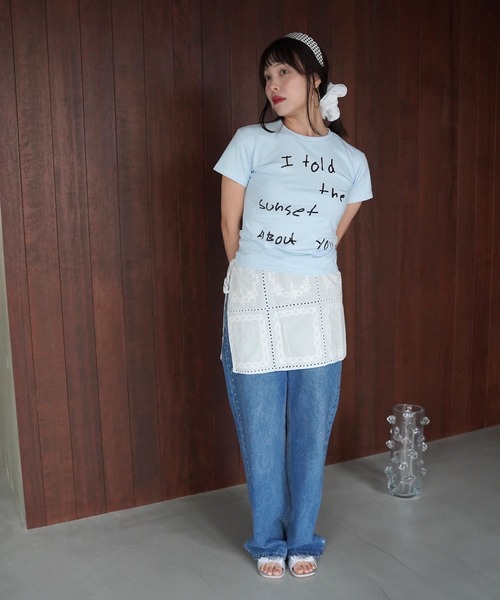 SANSeLF（サンセルフ）の「【SANSeLF】アートレタリングコンパクトTシャツ saw26s079（Tシャツ/カットソー・レディース・ブルー・FREE）」の7枚目の写真