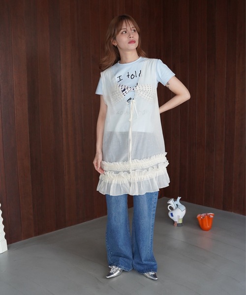 SANSeLF（サンセルフ）の「【SANSeLF】アートレタリングコンパクトTシャツ saw26s079（Tシャツ/カットソー・レディース・ブルー・FREE）」の13枚目の写真