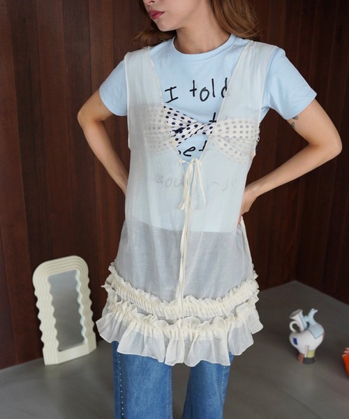 SANSeLF（サンセルフ）の「【SANSeLF】アートレタリングコンパクトTシャツ saw26s079（Tシャツ/カットソー・レディース・ブルー・FREE）」の14枚目の写真