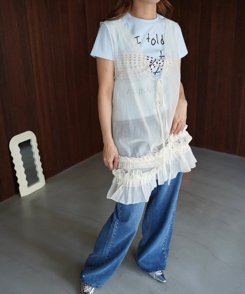 SANSeLF（サンセルフ）の「【SANSeLF】アートレタリングコンパクトTシャツ saw26s079（Tシャツ/カットソー・レディース・ブルー・FREE）」の15枚目の写真