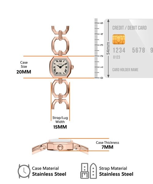 FOSSIL(フォッシル)の「フォッシル 腕時計 レディース アナログ ステンレス ES5484(アナログ腕時計・レディース・ピンクゴールド・FREE)」の5枚目の写真