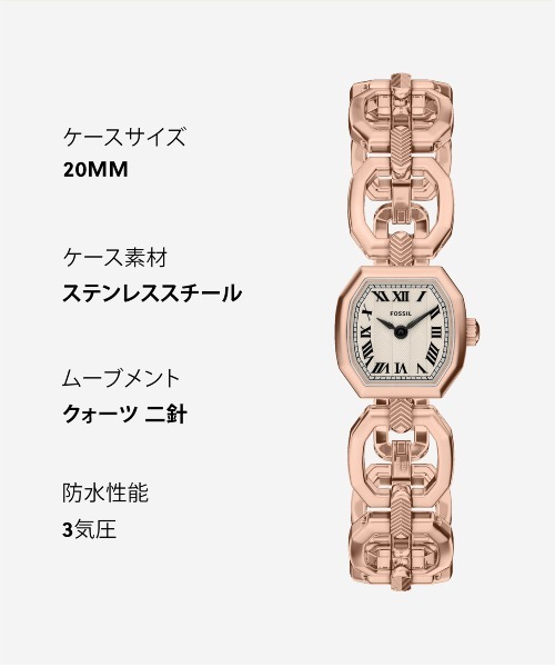 FOSSIL(フォッシル)の「フォッシル 腕時計 レディース アナログ ステンレス ES5484(アナログ腕時計・レディース・ピンクゴールド・FREE)」の9枚目の写真
