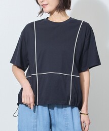 配色パイピング切替え半袖Tシャツ