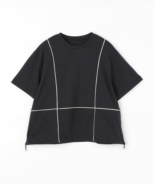 WALDO(ウォルド)の「配色パイピング切替え半袖Tシャツ(Tシャツ/カットソー・レディース・イエロー/ベージュ/ネイビー・FREE)」の21枚目の写真