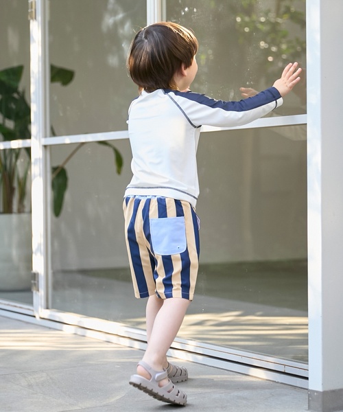 petit main(プティマイン)の「【SWIM】Boysバイカラーセットアップ水着(水着・キッズ・ネイビー/エメラルド・130cm/100cm/90cm/80cm/110cm/120cm)」の5枚目の写真