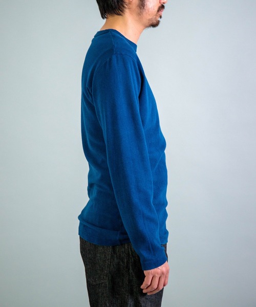 OMNIGOD（オムニゴッド）の「[OMNIGOD mens / オムニゴッド] KLフライス (手染めインディゴ) ロングスリーブＴシャツ（Tシャツ/カットソー・メンズ・インディゴブルー・2/4/3）」の10枚目の写真
