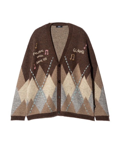 glamb(グラム)の「Beadswork Argyle Cardigan / ビーズワークアーガイルカーディガン(カーディガン/ボレロ・メンズ・ブルー/ブラウン・S/M/L)」の3枚目の写真