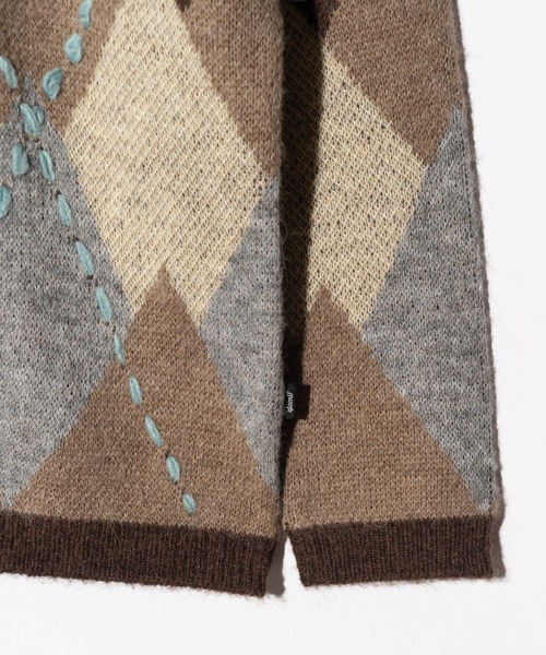 glamb(グラム)の「Beadswork Argyle Cardigan / ビーズワークアーガイルカーディガン(カーディガン/ボレロ・メンズ・ブルー/ブラウン・S/M/L)」の19枚目の写真