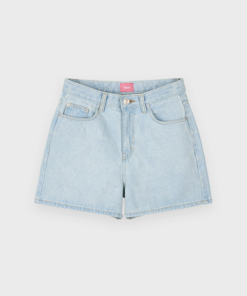 SINOON（シヌーン）の「High-Waist Crop Denim (Light Blue)（デニムパンツ・レディース・ライトブルー・MEDIUM/SMALL）」の5枚目の写真
