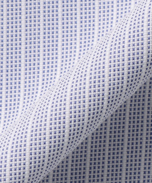 TOKYO SHIRTS(トウキョウシャツ)の「【吸水速乾】【COFREX】スタンド衿 ピンタック ブラウス 五分袖 レディースデザインシャツ(シャツ/ブラウス・レディース・ブルー・S/M/L)」の5枚目の写真