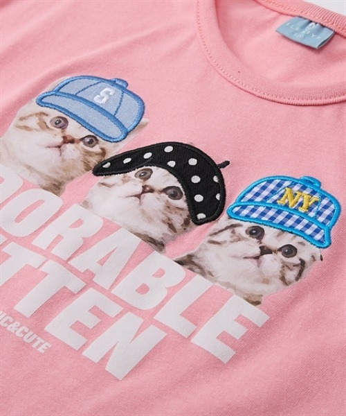 QUNTSTYLE(キュントスタイル)の「転写プリントアップリケ刺しゅう半袖Tシャツ(Tシャツ/カットソー・キッズ・オフホワイト/ピンク・100/120/130/150/110/140/160)」の9枚目の写真