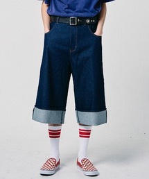 EFFECTEN | mp15127-Denim wide short pants デニムワイドショートパンツ(efdig-04)(デニムパンツ)
