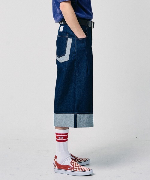 EFFECTEN(エフェクテン)の「mp15127-Denim wide short pants デニムワイドショートパンツ(efdig-04)(デニムパンツ・メンズ・インディゴブルー・M/L)」の16枚目の写真