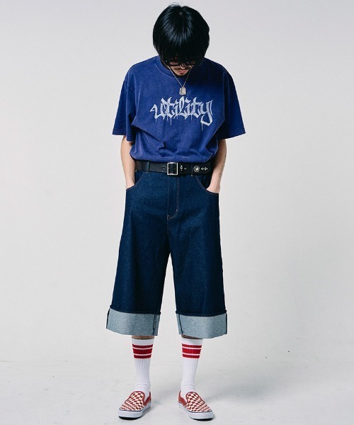 EFFECTEN(エフェクテン)の「mp15127-Denim wide short pants デニムワイドショートパンツ(efdig-04)(デニムパンツ・メンズ・インディゴブルー・M/L)」の14枚目の写真