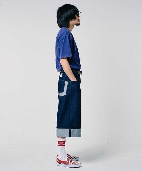 EFFECTEN(エフェクテン)の「mp15127-Denim wide short pants デニムワイドショートパンツ(efdig-04)(デニムパンツ・メンズ・インディゴブルー・M/L)」の13枚目の写真