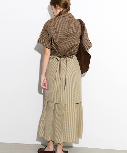 LE CIEL BLEU(ルシェルブルー)の「チェックレイヤードルックスカート / Checked Layered-Look Skirt(スカート・レディース・ベージュ/グレー・34/36/38)」の10枚目の写真