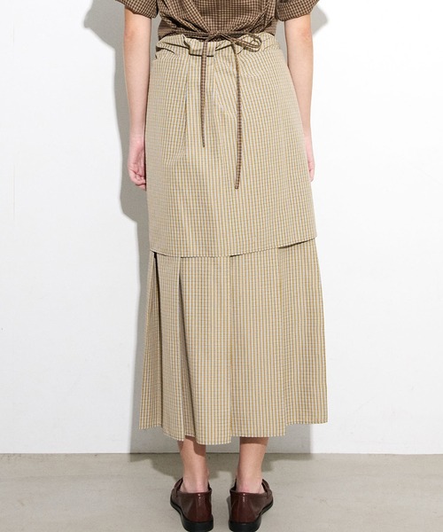 LE CIEL BLEU(ルシェルブルー)の「チェックレイヤードルックスカート / Checked Layered-Look Skirt(スカート・レディース・ベージュ/グレー・34/36/38)」の17枚目の写真