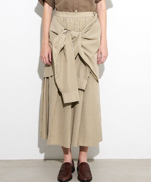 LE CIEL BLEU(ルシェルブルー)の「チェックレイヤードルックスカート / Checked Layered-Look Skirt(スカート・レディース・ベージュ/グレー・34/36/38)」の14枚目の写真