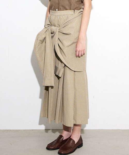 LE CIEL BLEU(ルシェルブルー)の「チェックレイヤードルックスカート / Checked Layered-Look Skirt(スカート・レディース・ベージュ/グレー・34/36/38)」の15枚目の写真