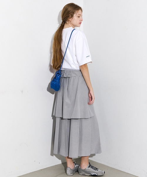 LE CIEL BLEU(ルシェルブルー)の「チェックレイヤードルックスカート / Checked Layered-Look Skirt(スカート・レディース・ベージュ/グレー・34/36/38)」の19枚目の写真