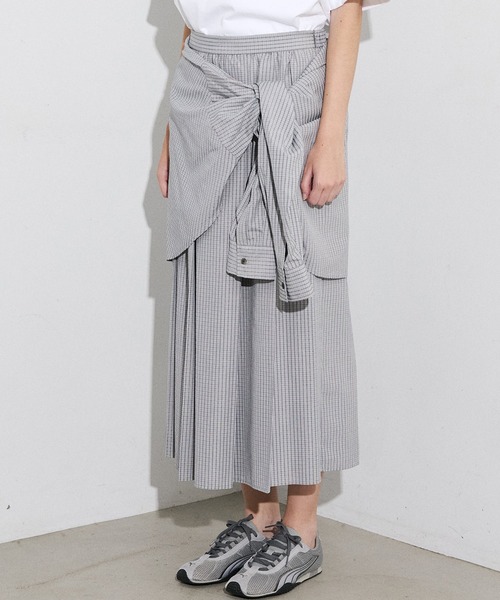 LE CIEL BLEU(ルシェルブルー)の「チェックレイヤードルックスカート / Checked Layered-Look Skirt(スカート・レディース・ベージュ/グレー・34/36/38)」の4枚目の写真