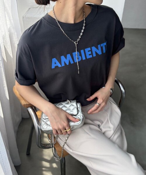 DouDou(ドゥドゥ)の「AMBIENTEロゴTEE(Tシャツ/カットソー・レディース・グレイッシュベージュ/オフホワイト/チャコールグレー・FREE)」の19枚目の写真