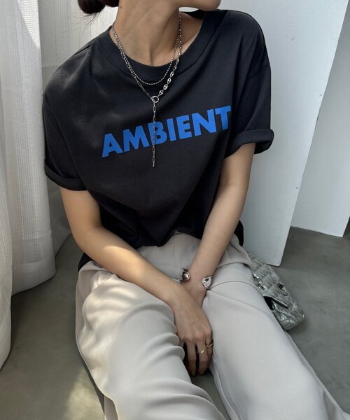 DouDou(ドゥドゥ)の「AMBIENTEロゴTEE(Tシャツ/カットソー・レディース・グレイッシュベージュ/オフホワイト/チャコールグレー・FREE)」の21枚目の写真