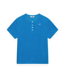 R-0072 / TERRY SHORT HENLEY(BLUE)